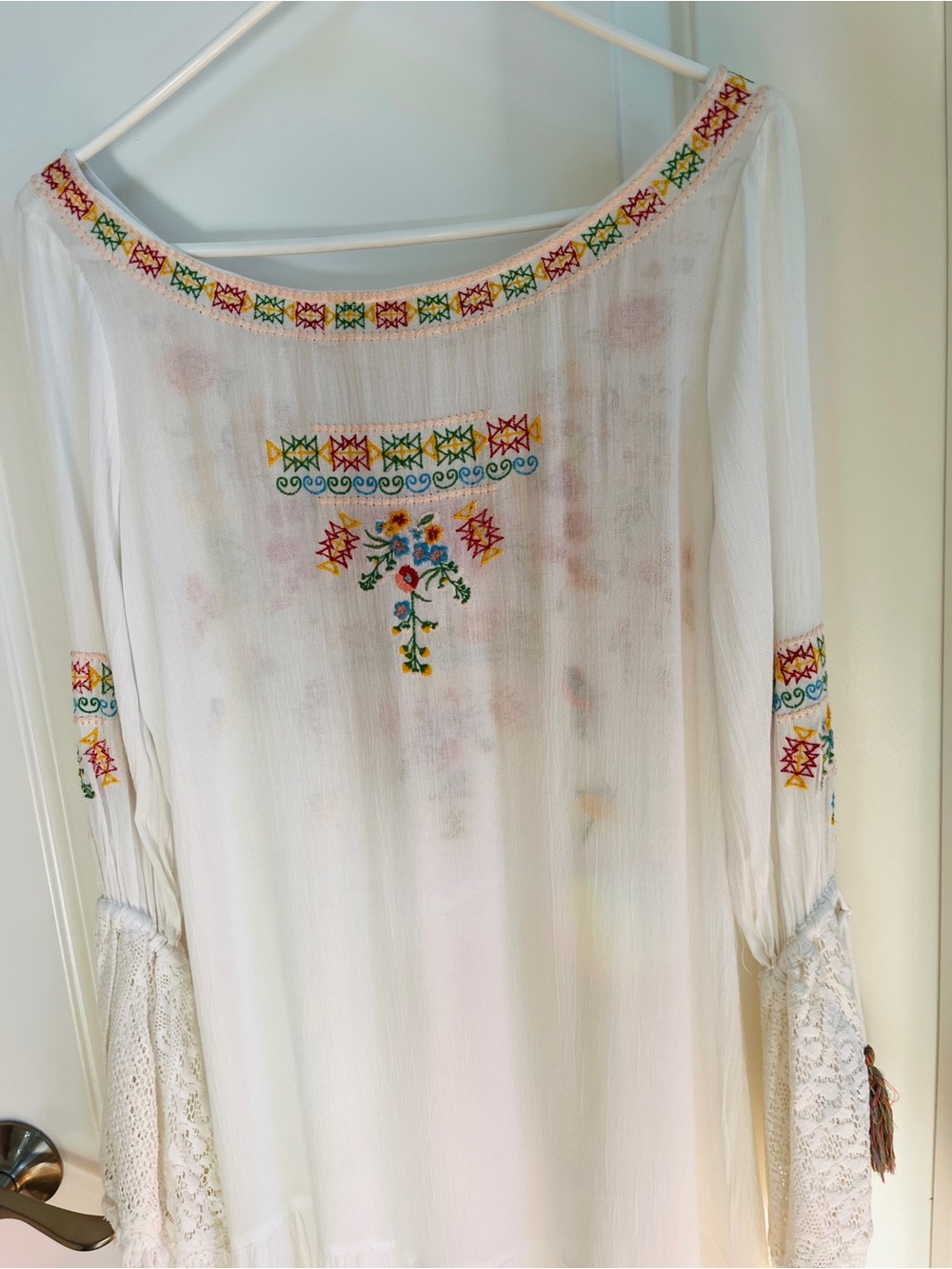 Z&L Europe Embroidered Floral Boho Gauze Dress. SZ S - Picture 5 of 13
